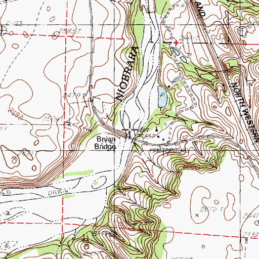 Topographic Map of Bryan Bridge, NE