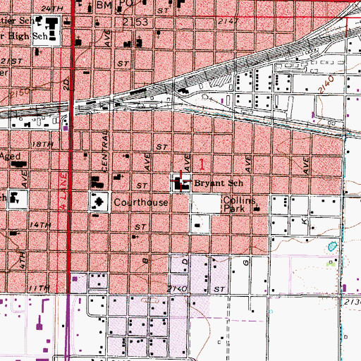 Topographic Map of Bryant School (historical), NE