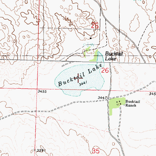 Topographic Map of Bucktail Lake, NE
