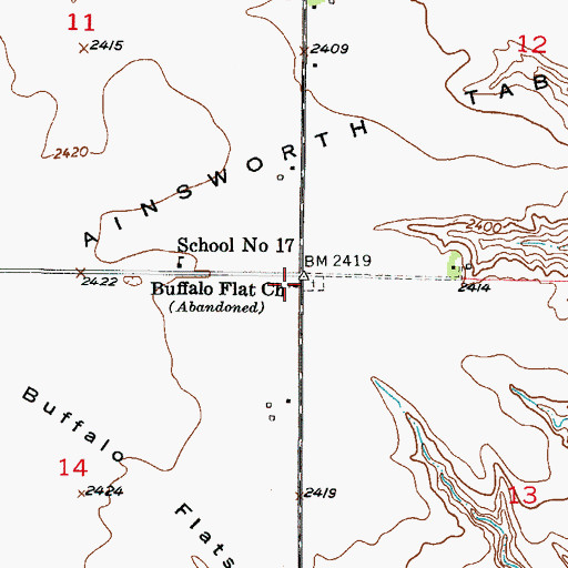 Topographic Map of Buffalo Flat Church, NE