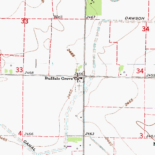 Topographic Map of Buffalo Grove Church, NE
