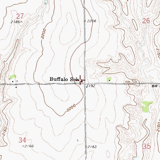 Topographic Map of Buffalo School, NE