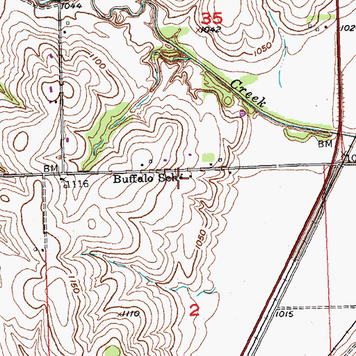 Topographic Map of Buffalo School, NE