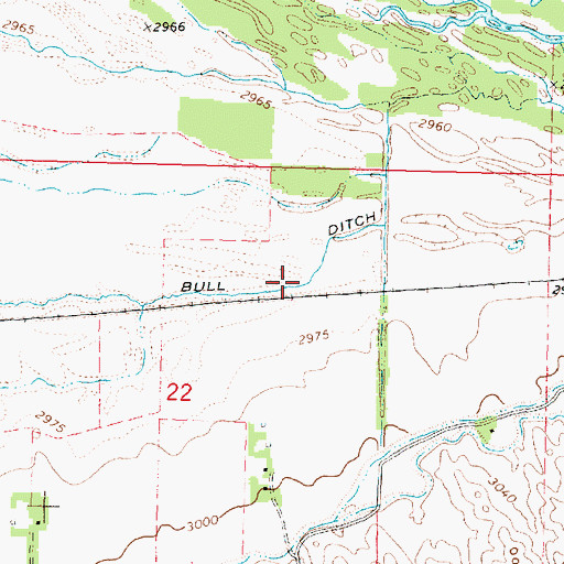 Topographic Map of Bull Ditch, NE