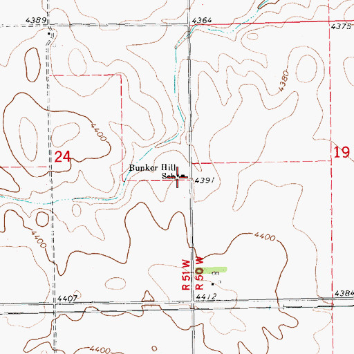 Topographic Map of Bunker Hill School, NE