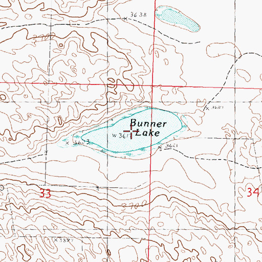 Topographic Map of Bunner Lake, NE