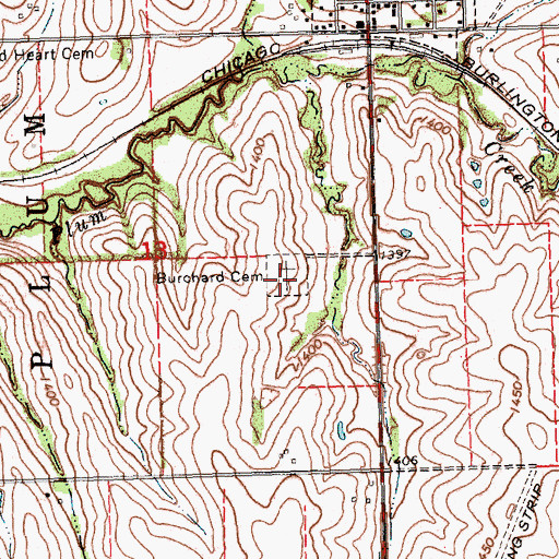 Topographic Map of Burchard Cemetery, NE