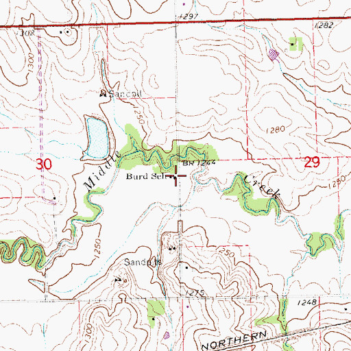 Topographic Map of Burd School, NE