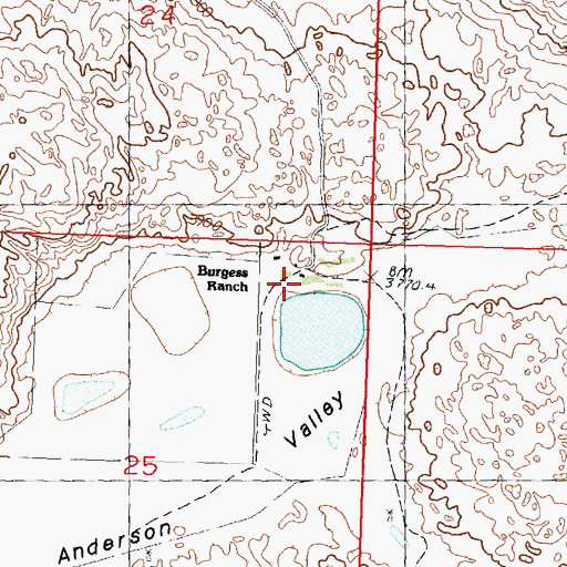 Topographic Map of Burgess Ranch, NE