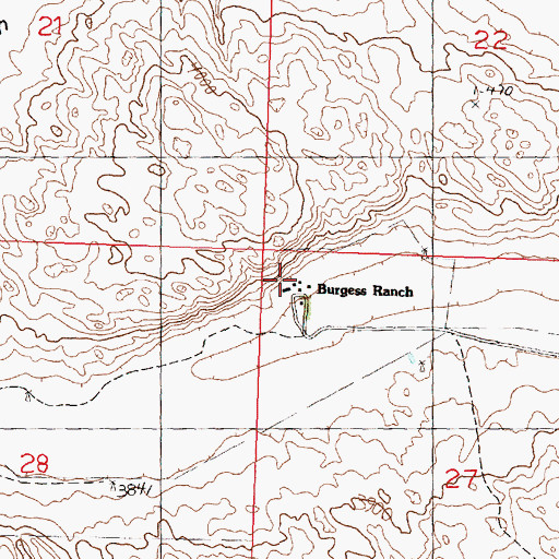 Topographic Map of Burgess Ranch, NE