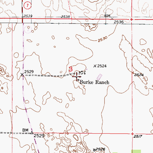 Topographic Map of Burke Ranch, NE