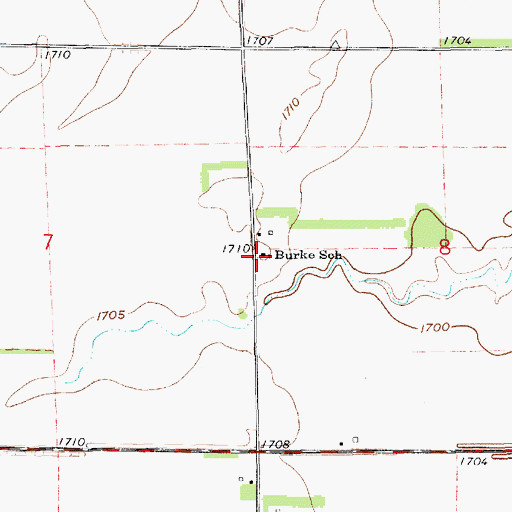 Topographic Map of Burke School, NE
