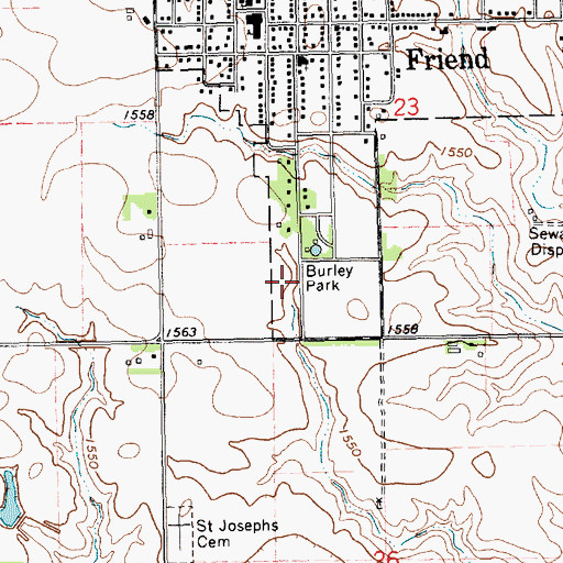 Topographic Map of Burley Park, NE