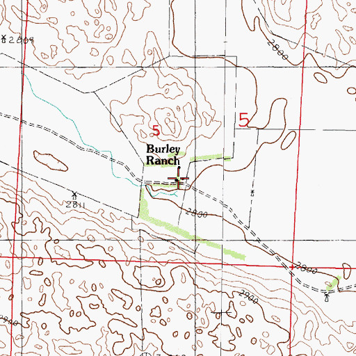 Topographic Map of Burley Ranch, NE