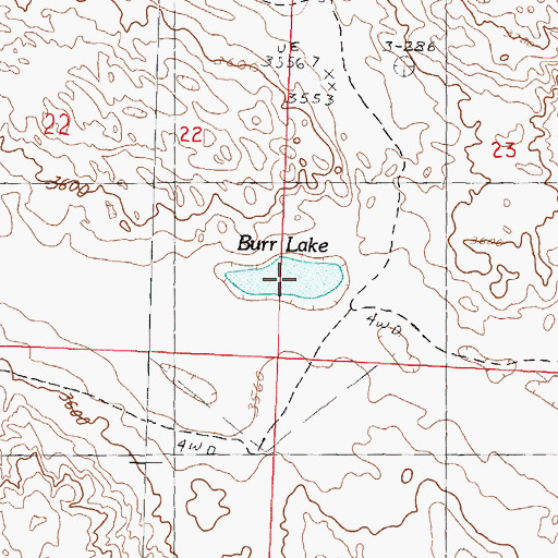 Topographic Map of Burr Lake, NE