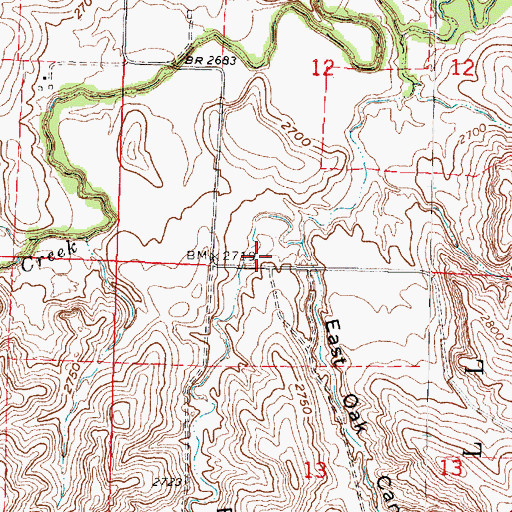 Topographic Map of Burr Oak Canyon, NE