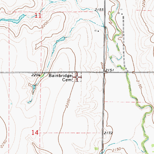 Topographic Map of Bainbridge Cemetery, NE