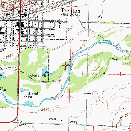 Topographic Map of Bush Creek, NE