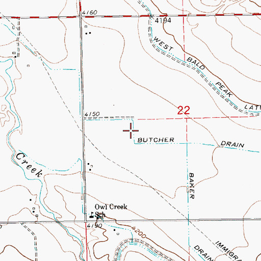 Topographic Map of Butcher Drain, NE