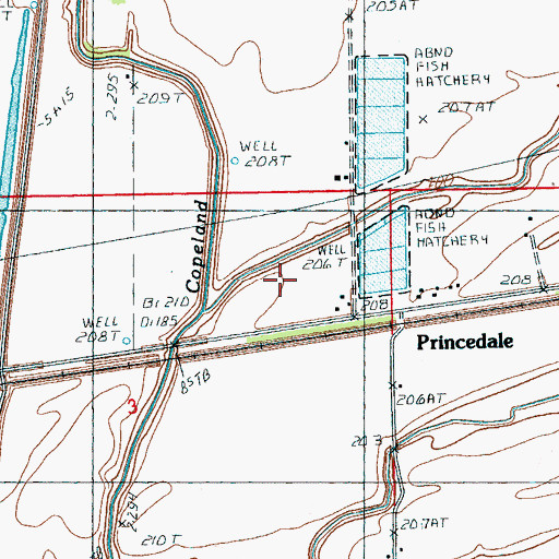 Topographic Map of Princedale School (historical), AR