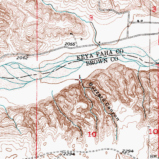 Topographic Map of Buzzard Canyon, NE