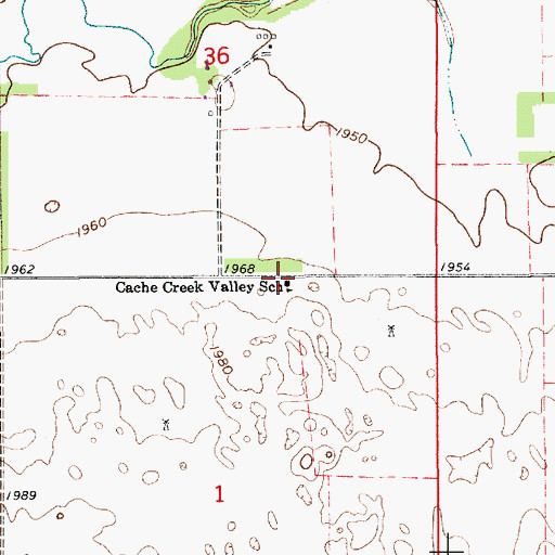 Topographic Map of Cache Creek Valley School, NE