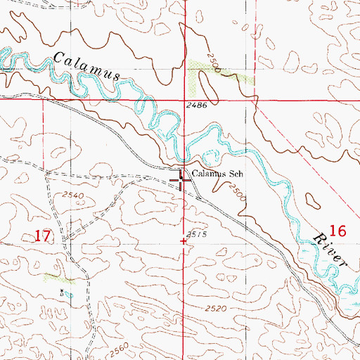 Topographic Map of Calamus School 'District Number 50', NE