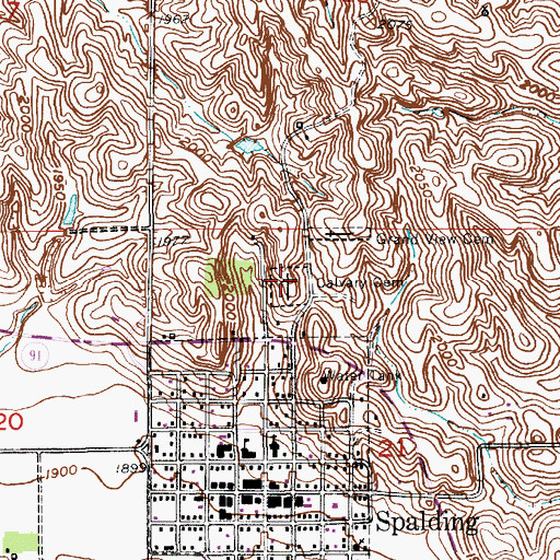 Topographic Map of Calvary Cemetery, NE