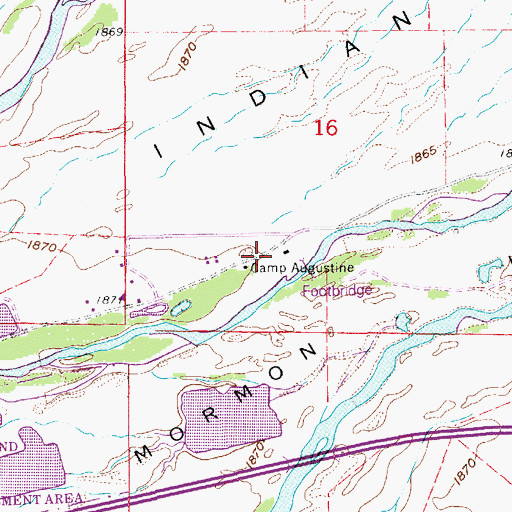 Topographic Map of Camp Augustine, NE