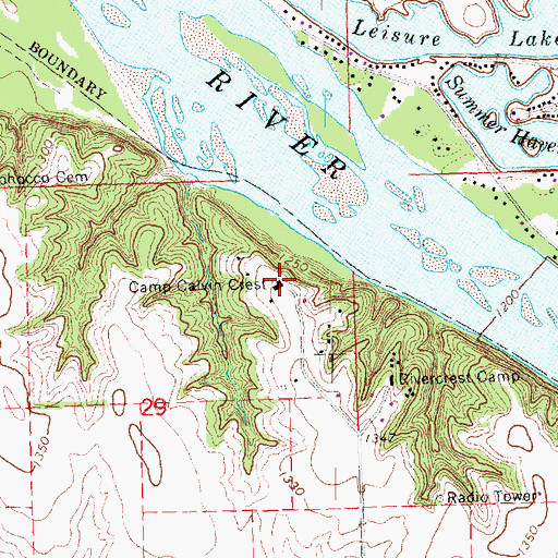Topographic Map of Camp Calvin Crest, NE
