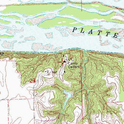 Topographic Map of Camp Cedars, NE