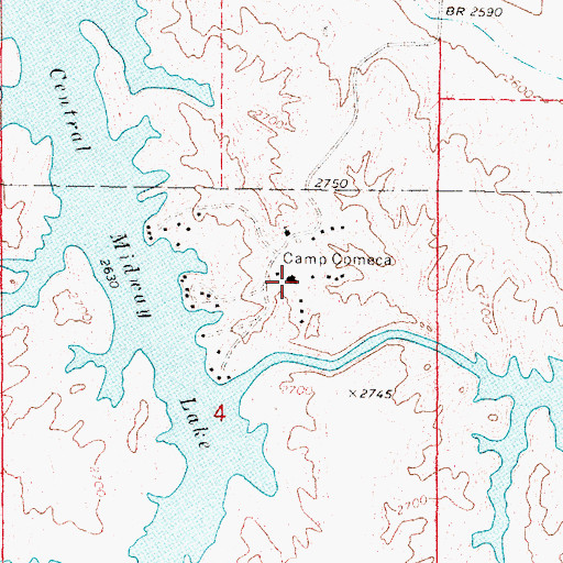 Topographic Map of Camp Comeca, NE