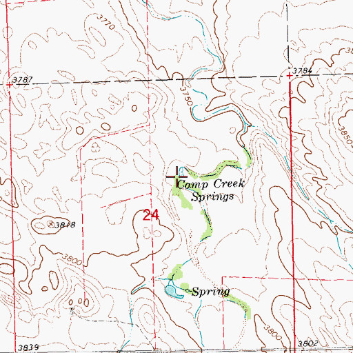 Topographic Map of Camp Creek Springs, NE