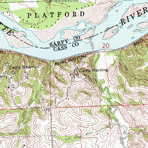Topographic Map of Camp Harding, NE