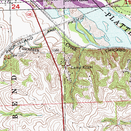 Topographic Map of Camp Kitaki, NE