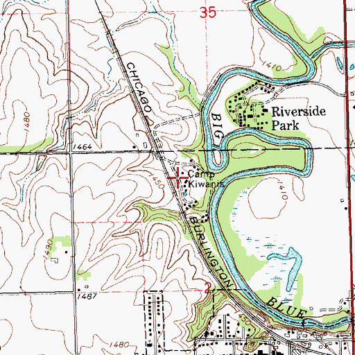 Topographic Map of Camp Kiwanis, NE