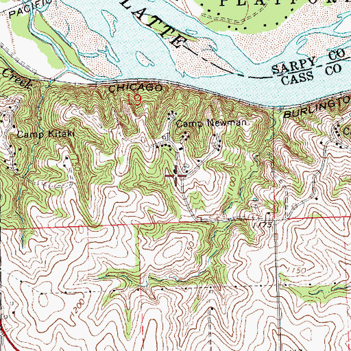 Topographic Map of Camp Newman, NE