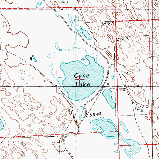 Topographic Map of Cane Lake, NE