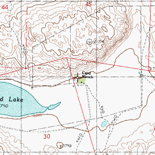 Topographic Map of Card Ranch, NE