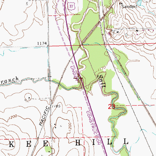 Topographic Map of Cardwell Branch, NE