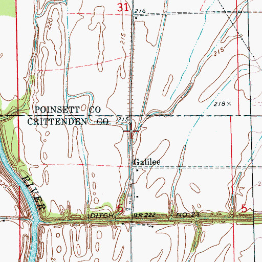 Topographic Map of Galilee Church (historical), AR