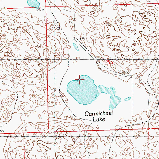 Topographic Map of Carmichael Lake, NE