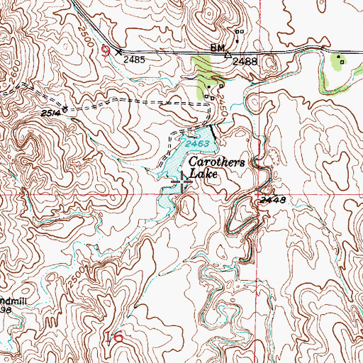 Topographic Map of Carothers Lake, NE