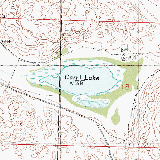 Topographic Map of Carr Lake, NE