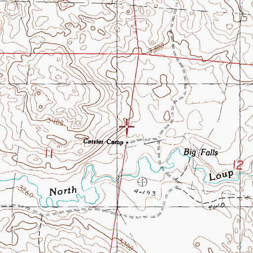 Topographic Map of Carrier Camp, NE