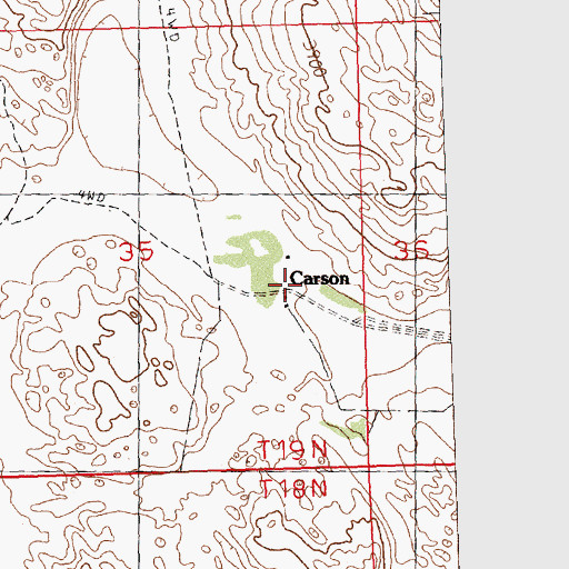 Topographic Map of Carson Ranch, NE
