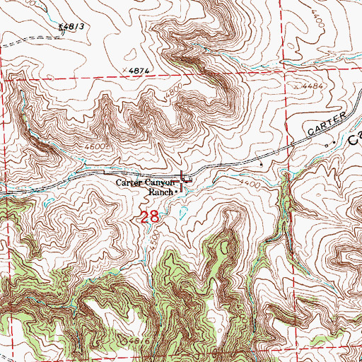 Topographic Map of Carter Canyon Ranch, NE