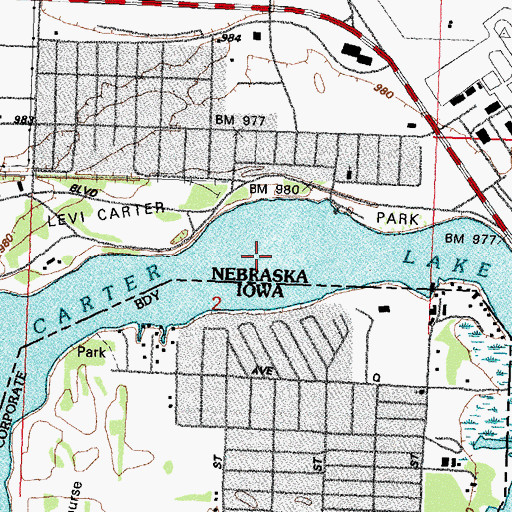 Topographic Map of Carter Lake, NE