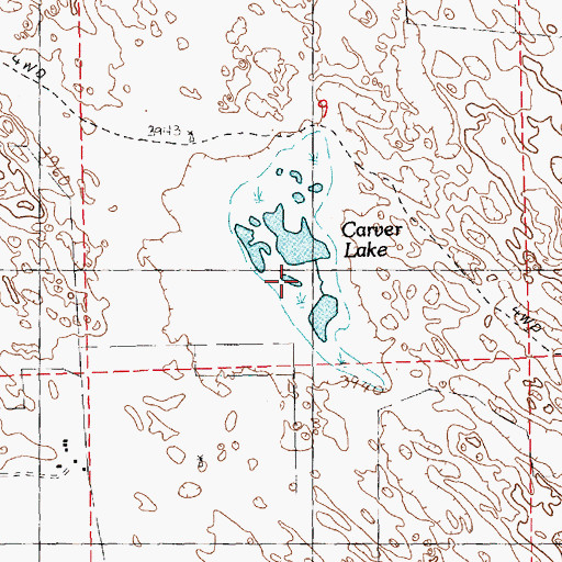 Topographic Map of Carver Lake, NE