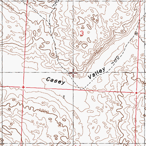 Topographic Map of Casey Valley, NE